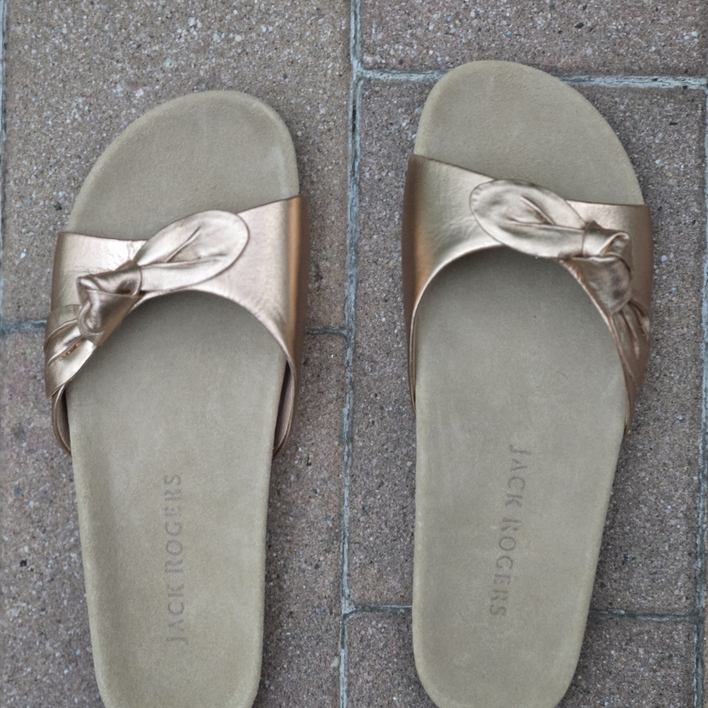 Jack Rogers Women's Gold Slide Sandals